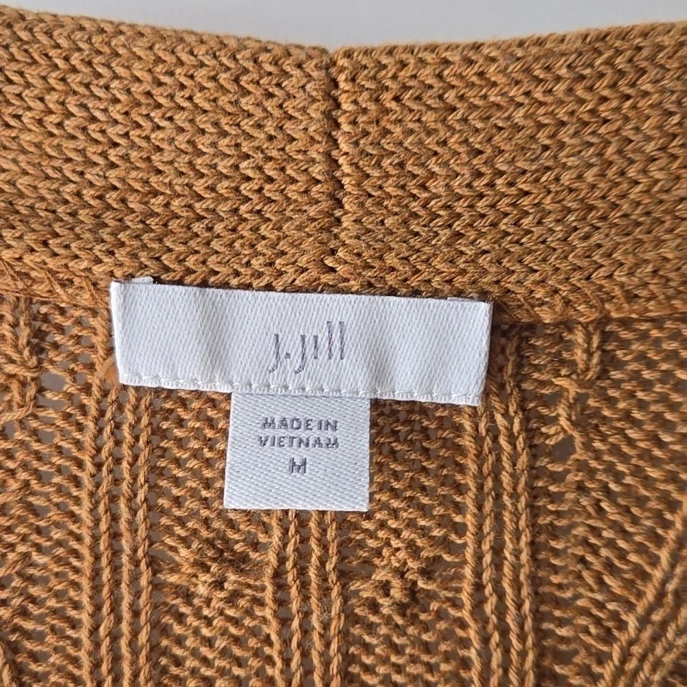 J. Jill Cable Knit Long Line Cardigan Sweater